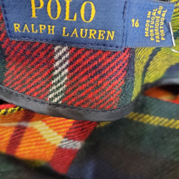Polo Ralph Lauren Women's 16 wool Plaid Pleated Kilt Leather Buckle Skirt New - Picture 5 of 7